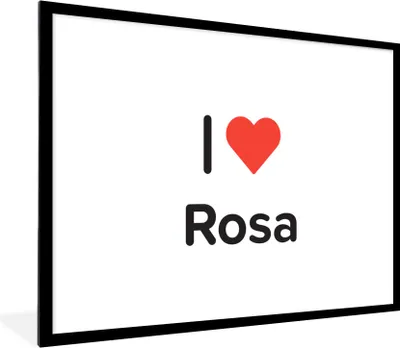 Produktbild von MuchoWow® Gerahmtes Poster Ich liebe - Rosa - Mädchen 80x60 cm - Poster mit Schwarzem Bilderrahmen Wandposter Rahmen Foto Bilder - Schlafzimmer-Dekorationen - Fotoposter