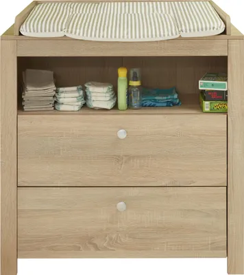 Produktbild von trendteam Babyzimmer Wickelkommode Olivia/Julie Eiche Sägerau hell Melamin/Eiche Sägerau Hell Melamin 96 x 104 x 69 cm