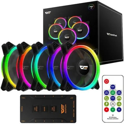 Zdjęcie produktu dla Zestaw wentylatorów ARGB do komputera Darkflash DR12 Pro 5w1 120x120 (czarny)