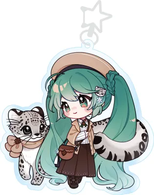 Image de Breloczek akrylowy Hatsune Miku w zimowym stylu 9 x 7 cm