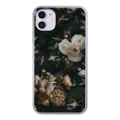 Produktbild von MuchoWow® Handyhülle Schutzhülle Hülle für iPhone 11 Blumen - Muster - Vogel Silikon Softcase Handy Hülle - Handytasche