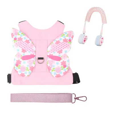 Produktbild von Anti Verloren KinderLeine Sicherheit Handgelenk, Sicherheitsgurt Leine für Kinder,Kinder Gürtel Handgelenk Link,Anti-lost Harness Kleinkindgürtel für Draußen,RosaSchmetterling+Spiralarmband-Rosa-1,5m