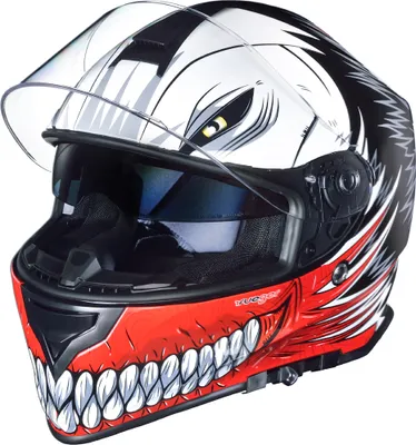 Produktbild von rueger Integralhelm Motorradhelm Kinder Motorrad Integral Bobber Sturz Helm Pinlock Red Hollow XL (61-62)