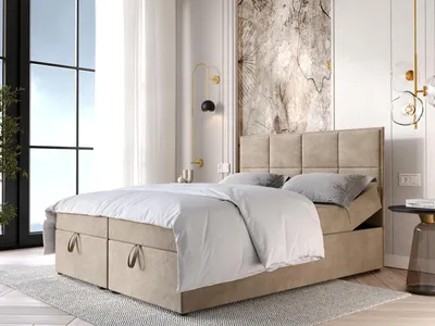 Obrázok produktu pre Čalúnená boxspringová posteľ 180x200 RAHIFA - hnedá