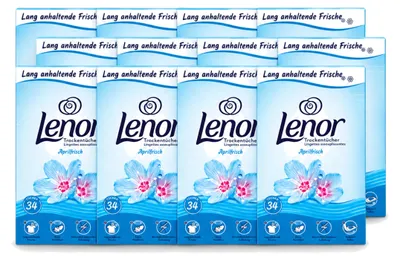 Produktbild von 12 x Lenor Trocknertücher Aprilfrisch - 34 Stück - Vorteilspackung - 12 Stücke