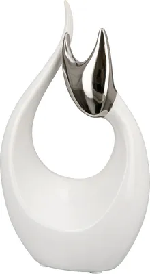 Image de Gilde Figur, Katze, "Nadja", Keramik, weiß, VE 2, L. 7 cm, B. 13 cm, H. 23 cm 32510 4063387325100