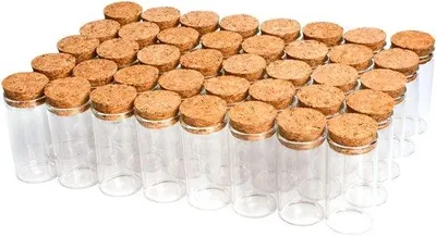 Obrázek produktu pro Průhledné skleněné lahvičky o objemu 25 ml – miniaturní skleněné lahvičky – vhodné pro svatby a DIY projekty – 40 kusů