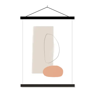 Produktbild von MuchoWow® Textilposter Minimalismus - Pastell - Abstrakt 90x120 cm mit schwarzem Rahmen - Dekoration