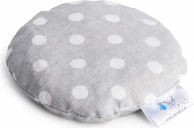 Zdjęcie produktu dla Mała poduszka grzewcza z pestkami wiśni, termofor - kropki w kolorze szarym