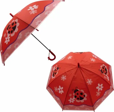 Produktbild von TEDDIES Regenschirm 66cm mit Pfeife Marienkäfer