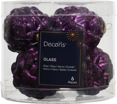 Christbaumschmuck Zapfen 7cm Glas 6 Stück - Feige