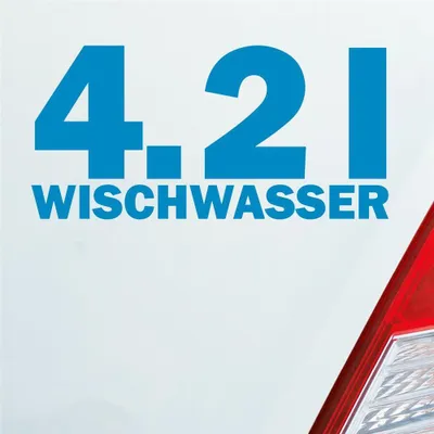 Produktbild von Auto Aufkleber 4,2 l Wischwasser Liter Tuning 15x7 cm Hellblau Sticker Heckscheibenaufkleber
