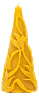 Produktbild von Łysoń Kerze aus Bienenwachs, verzierter Kegel, natur