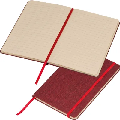 Produktbild von Notizbuch / mit gewebtem Einband / DIN A5 / 160 Seiten liniert / Farbe: rot