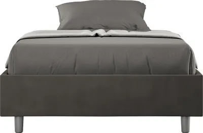 Produktbild von ITYHOME - Gepolstertes Bett mit Lattenrost 120x200 mit Mikrofaserbezug Grau Azelia