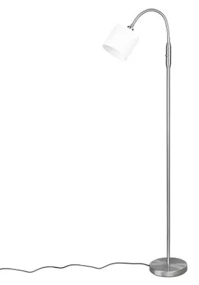 Obrázok produktu pre Stojacia lampa TOMMMY 1 plameň strieborná/biela s látkovým tienidlom, výška 130 cm