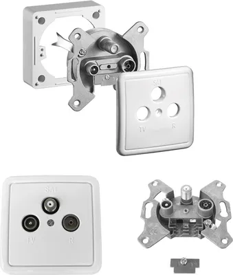 Produktbild von 10x ARLI Satdose 3-fach – Antennendose für Aufputz & Unterputz (Stich- oder Enddose) mit Abdeckung & Rahmen TV Radio SAT DVB-S DVB-T2