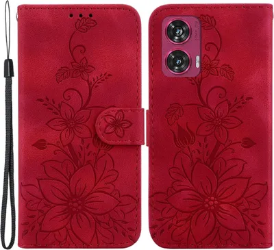 Produktbild von Motorola Edge 50 Fusion Hülle - Coverup Blumen Klapphülle - Rot