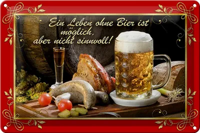 Produktbild von Blechschild Spruch 30x20cm Leben ohne Bier ist sinnlos