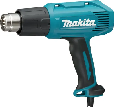 A studio shot of a Makita heat gun against a white background.