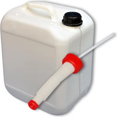 Image de bidon de 10 litres Blanc + bec verseur flexible (DIN 45)