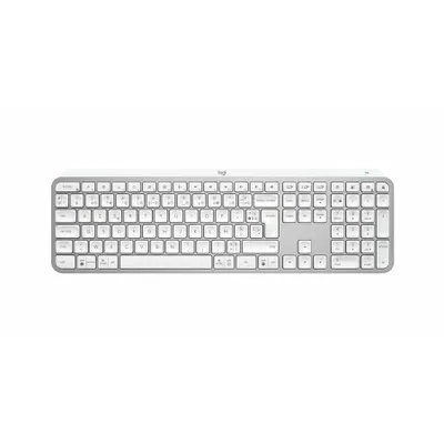 Produktbild von Logitech MX Keys S - Volle Größe (100%) - RF Wireless + Bluetooth - Scherenschlüsselschalter - AZERTY - LED - Aluminium - Weiß