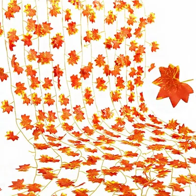 Produktbild von Herbstgirlande 12 Stück Künstliche Ahornblätter Deko Ranke 210cm