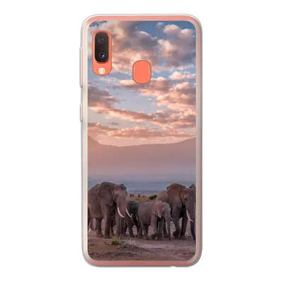 Produktbild von MuchoWow® Handyhülle Schutzhülle Hülle für Samsung Galaxy A20e Elefant - Tiere - Abend - Landschaft - Savanne Silikon Softcase Handy Hülle - Abdeckung