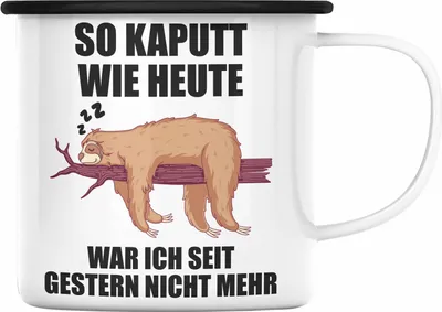 Produktbild von Trendation - Lustige Emaille Tassen mit Sprüchen Arbeitskollege Geschenk Kollege Mitarbeiter Geschenkidee (Schwarz)