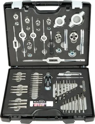 Immagine prodotto di Set di utensili per filettatura HSS 61 pezzi M3-M12 ESATTO