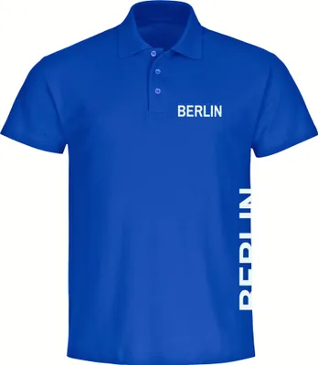 Produktbild von multifanshop Poloshirt - Berlin blau - Brust & Seite, blau, Größe S
