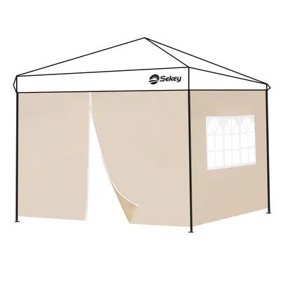 Produktbild von Sekey 2 Seitenteile für 3x3 /3x6m/3x9m pavillon mit Reißverschluss und Fenster, Taupe