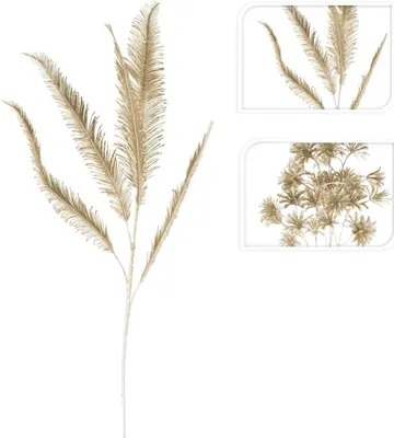 Image de Lot de 2 décorations : fleurs champagne brillant / avec paillettes 82 cm