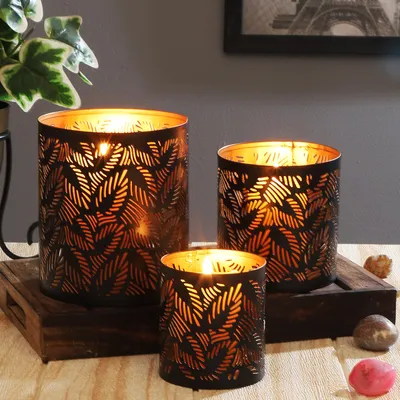 Produktbild von 3er Set Orientalisches Garten Windlicht Teelichthalter Ulama