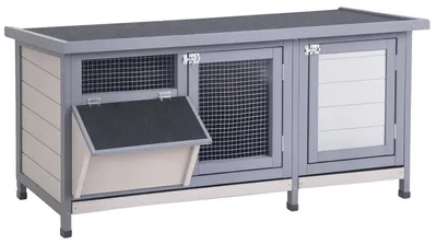 Obrázek produktu pro Dřevěná skříňka, nadčasový design, bezpečná pro malá zvířata, ŠEDÁ, 112 × 50 × 54 cm