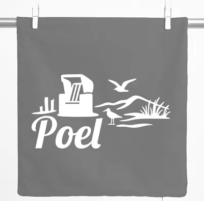 Produktbild von Huuraa Kissenbezug Poel Strandmotiv 40x40cm Steel Grey Baumwolle Dekokissenbezug Geschenkidee