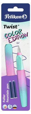 Produktbild von Pelikan Füller Twist Color Edition P457 M mint/rose 2 Tintenpatronen Blister