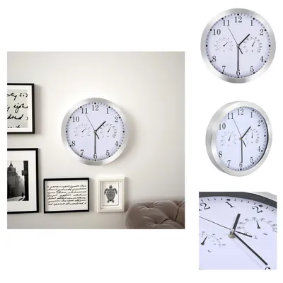 Immagine prodotto di vidaXL Orologio da parete con movimento al quarzo, igrometro e termometro 30 cm Bianco - Orologi da parete