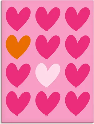 Produktbild von ARTland Leinwandbild Herzen auf pink Größe: 45x60 cm