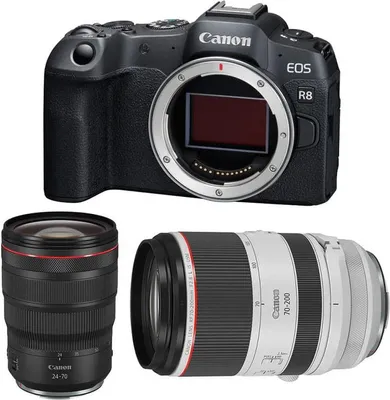 Immagine prodotto di CANON EOS R8 + RF 24-70mm f/2.8 L IS USM + RF 70-200mm f/2.8 L IS USM