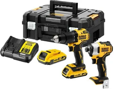 Zdjęcie produktu dla Dewalt Zestaw Combo Wiertarka + Klucz Udarowy 18V Dck2060L2T (Dcd778+Dcf787) 2X3,0Ah Tstak Ii