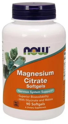 Produktbild von NOW Foods - Magnesiumcitrat, Magnesiumcitrat, 90 Weichkapseln