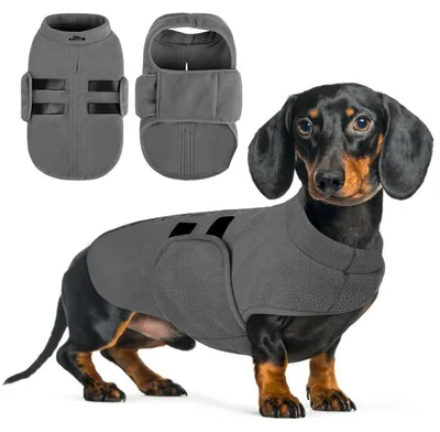 Immagine prodotto di Maglione per cani in pile, mantella per cani, inverno, grigio, taglia XS