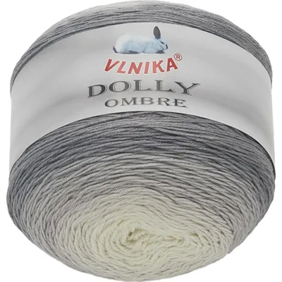 Obrázok produktu pre Priadza DOLLY OMBRE – 250 g / 875 m – sivá, biela