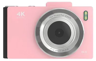Produktbild von Digitalkamera - Kompaktkamera - 48 MP, 64 GB, 7,1 cm HD-Display, Autofokus, Doppelobjektiv, Retro-Design - Rosa