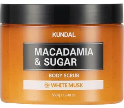 Obrázek produktu pro Kundal Macadamia&Sugar Body Scrub - Přírodní tělový peeling s vůní WHITE MUSK - 550 g