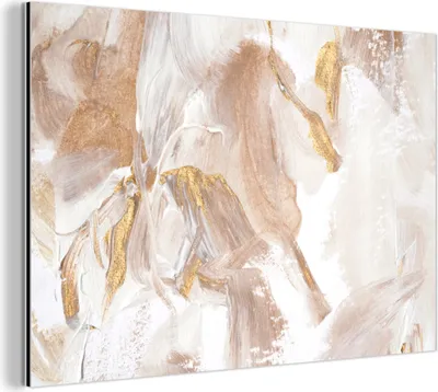 Obrázok produktu pre Nástenná dekorácia Kovový kovový obraz Wall Art 90x60cm Farba - biela - abstraktná Muchowow Hliníkové obrazy