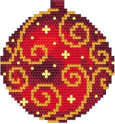 Image de Paquet de broderie avec fil et perles - Pendentif - Boule avec arabesque dorée