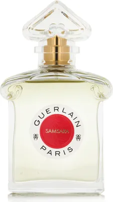 A bottle of Guerlain Samsara Eau de Toilette.