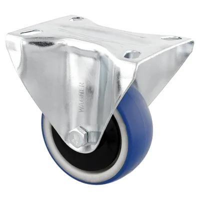 Produktbild von WAGNER Soft-Bockrolle/Möbelrolle Ø 80 mm, Transportrolle mit Kugellager, Stahl verz., blau, Tragkraft 50 kg - 04368001